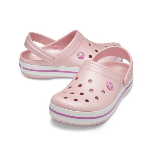 CROCS Shoes - Crocs Unisex Crocband Clog Shoes, Pearl Pink/Wild Orchid Size M10/W12